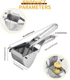 Pureestampers-Stainless Steel Potato Masher Set - 3-delige set met pers schraper en borstel - Handmatige pureemaker voor aardappelen groenten en fruit - Geschikt voor keuken en babyvoeding