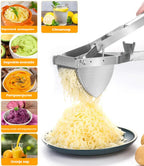 Pureestampers-Stainless Steel Potato Masher Set - 3-delige set met pers schraper en borstel - Handmatige pureemaker voor aardappelen groenten en fruit - Geschikt voor keuken en babyvoeding