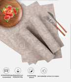 6-Delig Tafelkleed Set - Wasbare PVC Placemats 43x30cm - Dubbelzijdig & Hittebestendig - Imitatieleer Tafelbeschermers voor Keuken en Eethoek