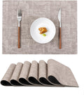 6-Delig Tafelkleed Set - Wasbare PVC Placemats 43x30cm - Dubbelzijdig & Hittebestendig - Imitatieleer Tafelbeschermers voor Keuken en Eethoek