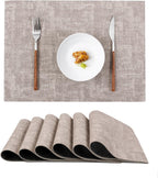 6-Delig Tafelkleed Set - Wasbare PVC Placemats 43x30cm - Dubbelzijdig & Hittebestendig - Imitatieleer Tafelbeschermers voor Keuken en Eethoek