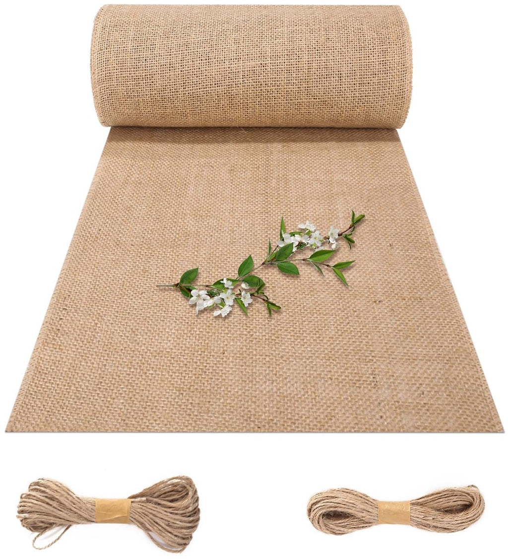 Tafelloper van jute - Tafeldecoratie - Decoratie in landelijke stijl - Geweven jute stof - Geschikt voor boerderijfeesten, communie, enz. - 30 x 1000 cm