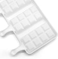 Siliconen ijsvorm - DIY ijslollyvorm - Vorm met stokje - 4 gaten - Inclusief stokje en deksel - 21 × 12,5 × 2 cm - Wit