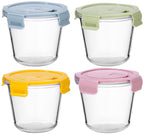 Glas Bewaarbakken Set - 700ml Luchtdichte Voedselbewaar Bakjes - Oven, Magnetron & Vriezer Bestendig - BPA-vrije Afsluitdeksels