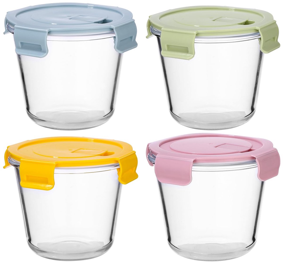 Glas Bewaarbakken Set - 700ml Luchtdichte Voedselbewaar Bakjes - Oven, Magnetron & Vriezer Bestendig - BPA-vrije Afsluitdeksels