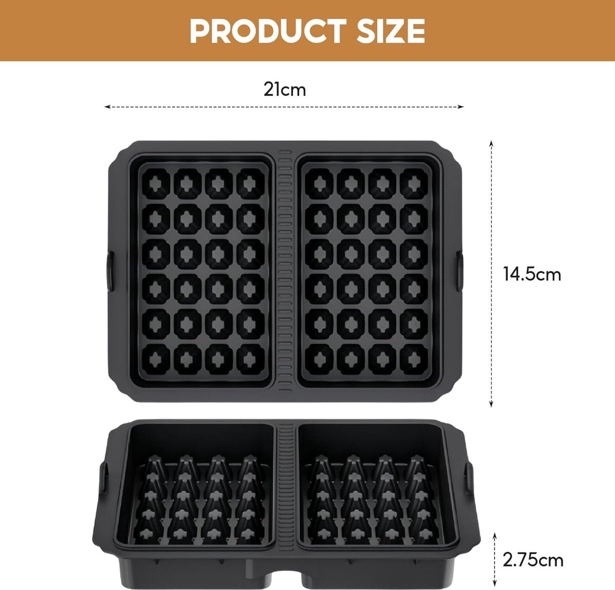2-delige set - Accessoires voor airfryer - Wafelvorm - Siliconen wafelvorm - Voor airfryers AF300, AF400EU, AF451EU, SL400EU - Zwart