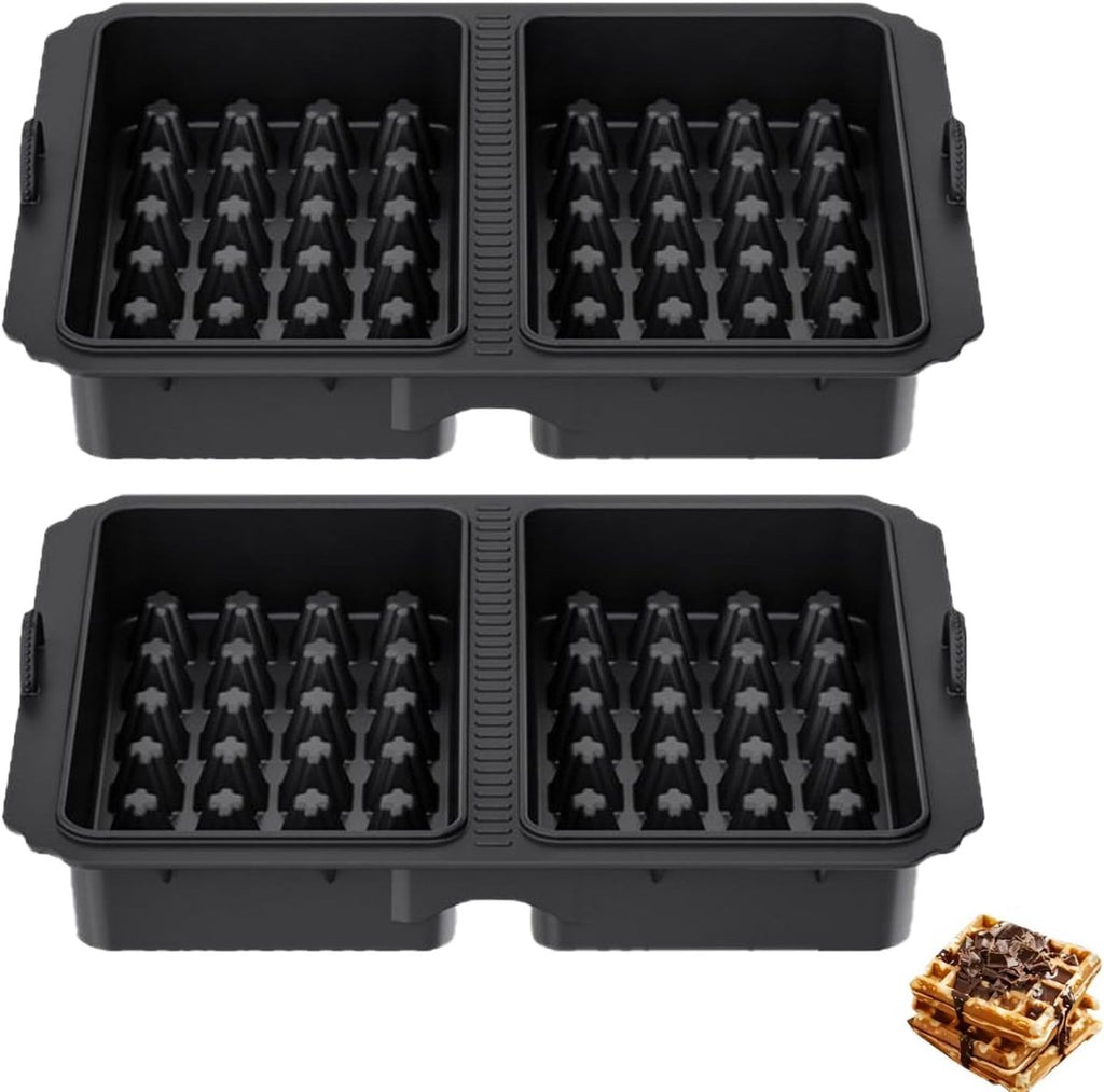 2-delige set - Accessoires voor airfryer - Wafelvorm - Siliconen wafelvorm - Voor airfryers AF300, AF400EU, AF451EU, SL400EU - Zwart