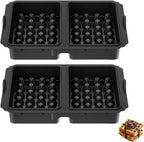 2-delige set - Accessoires voor airfryer - Wafelvorm - Siliconen wafelvorm - Voor airfryers AF300, AF400EU, AF451EU, SL400EU - Zwart