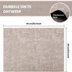 6-Delig Tafelkleed Set - Wasbare PVC Placemats 43x30cm - Dubbelzijdig & Hittebestendig - Imitatieleer Tafelbeschermers voor Keuken en Eethoek