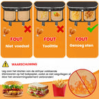 200 vellen - Bakpapier voor de airfryer - Antiaanbakbakpapier - Geschikt voor de Ninja airfryer - Afmeting: 22 x 14 cm - Rechthoekig