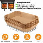 200 vellen - Bakpapier voor de airfryer - Antiaanbakbakpapier - Geschikt voor de Ninja airfryer - Afmeting: 22 x 14 cm - Rechthoekig