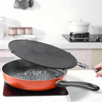 Allecta - Silicone spatbescherming voor pannen, 32 cm met inklapbare handgreep, spatbescherming tegen vetspatten - zwart