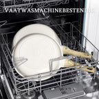 Koekenpan met deksel - Eierpan - met hittebestendig handvat - geschikt voor inductiekookplaten - 28 cm - wit
