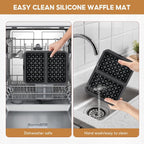 2-delige set - Accessoires voor airfryer - Wafelvorm - Siliconen wafelvorm - Voor airfryers AF300, AF400EU, AF451EU, SL400EU - Zwart