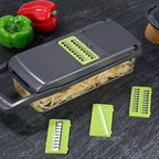 Groentesnijder - 15-in-1 groentesnijder - Onmisbaar in de keuken - Ontwerp met 8 messen - Snijdt uien, aardappelen, tomaten, komkommers, wortelen, enz. - Groen