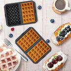 2-delige set - Accessoires voor airfryer - Wafelvorm - Siliconen wafelvorm - Voor airfryers AF300, AF400EU, AF451EU, SL400EU - Zwart