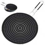 Allecta - Silicone spatbescherming voor pannen, 32 cm met inklapbare handgreep, spatbescherming tegen vetspatten - zwart