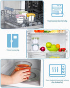 Glas Bewaarbakken Set - 700ml Luchtdichte Voedselbewaar Bakjes - Oven, Magnetron & Vriezer Bestendig - BPA-vrije Afsluitdeksels